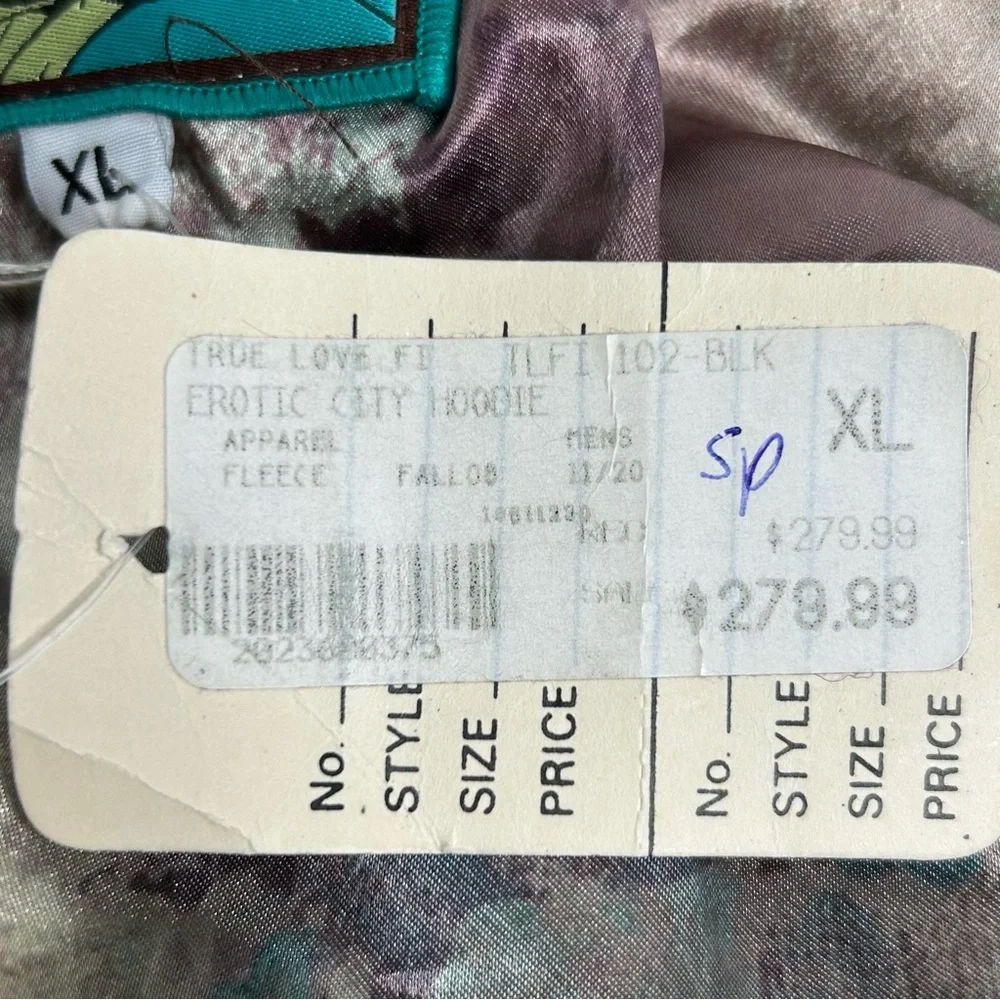 TRUE LOVE FALSE‎ IDOLS TLFI Men XL Erotic City Print Reversible Zip Hoodie Y2K